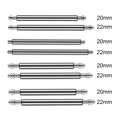 100pcs/set 304 Stainless Steel Strap Connecting Rod Strap All Steel Switch Lugs, Style: Double Drag (1.8x22mm) - Watch Accessories by buy2fix | Online Shopping UK | buy2fix