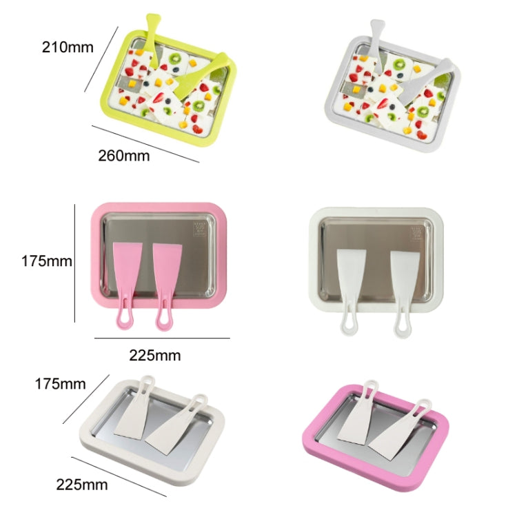 Mini Household Fried Yogurt Machine Children Homemade DIY Fried Ice Tray, Color: Stainless Steel Green 26x21cm - Yogurt Machine by buy2fix | Online Shopping UK | buy2fix