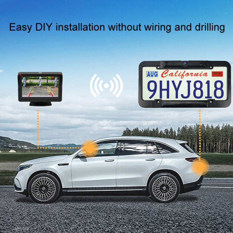 Solar License Plate Frame Wireless Transmission Reversing Camera Display - Rear View Cameras by buy2fix | Online Shopping UK | buy2fix