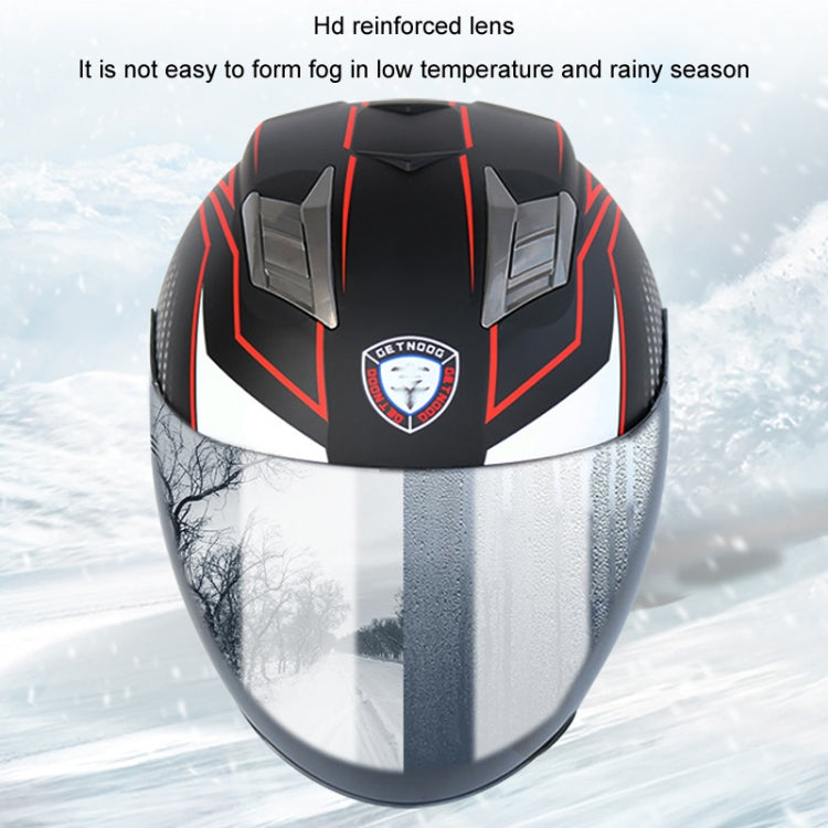 KUQIBAO Motorcycle Smart Bluetooth Sun Protection Double Lens Safety Helmet, Size: L(Bright Black+Black Tail) - Helmets by KUQIBAO | Online Shopping UK | buy2fix