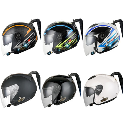 KUQIBAO Motorcycle Bluetooth Headset Double Lens Helmet With Braid, Size: XXL(White) - Helmets by KUQIBAO | Online Shopping UK | buy2fix