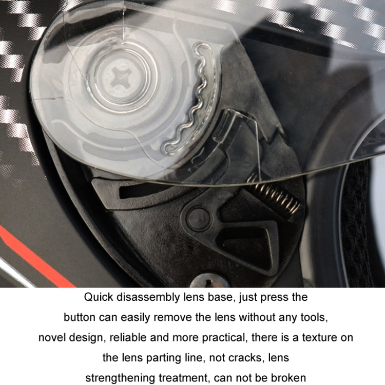 KUQIBAO Motorcycle Bluetooth Headset Double Lens Helmet With Braid, Size: M(White Phantom Fiber) - Helmets by KUQIBAO | Online Shopping UK | buy2fix