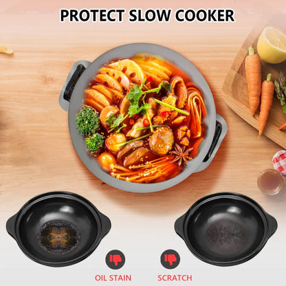 6QT Silicone Slow Cooke Liners Reusable Leakproof Crock Pot Liners(Gray) - Kitchen Machine Accessories by buy2fix | Online Shopping UK | buy2fix