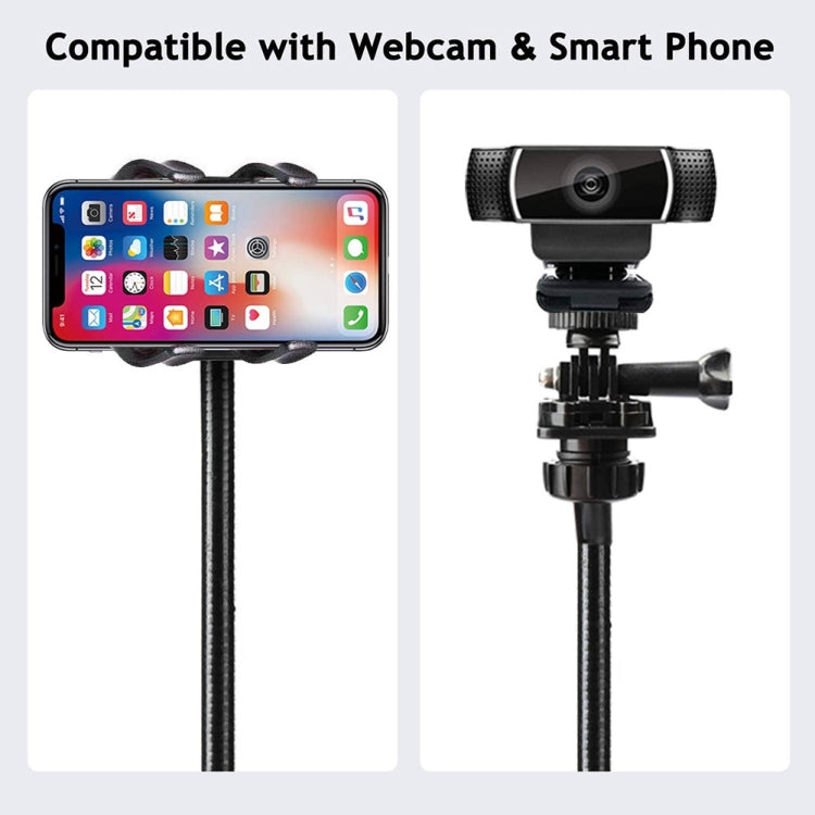 Double-clamp Camera Phone Holder Extended Metal Bending Bracket(Black) - Stand by buy2fix | Online Shopping UK | buy2fix