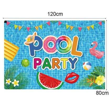 80x120cm Summer Pool Party Decoration Backdrop Swimming Ring Photography Background Cloth(11418495) -  by buy2fix | Online Shopping UK | buy2fix