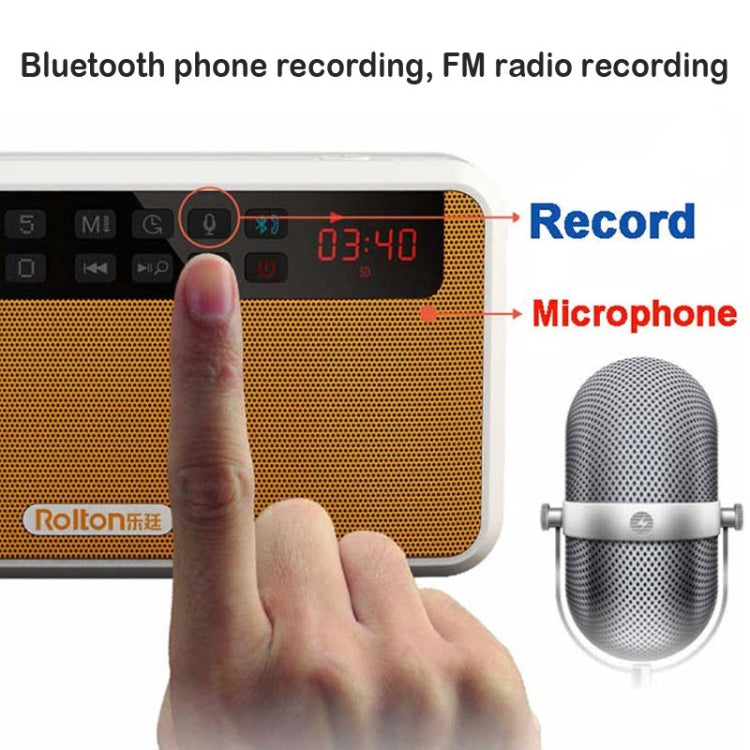 Rolton E500 Bluetooth Speaker 2.1-Channel Built-In Microphone Supports FM Radio(Blue) - Mini Speaker by Rolton | Online Shopping UK | buy2fix