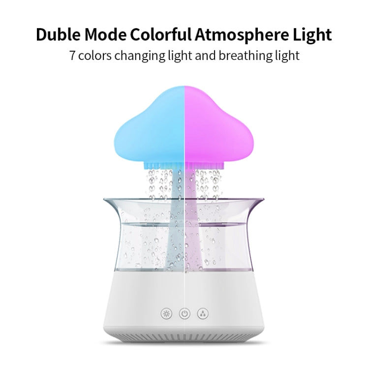 CH06 300ml Rain Humidifier Mushroom Cloud Colorful Night Lamp Aromatherapy Machine, Style: Without Remote Controller(Light Wood Grain) - Air Purifiers & Accessories by buy2fix | Online Shopping UK | buy2fix