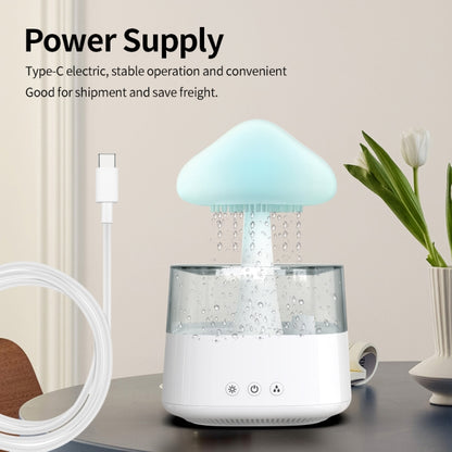 CH08 450ml Rain Humidifier Mushroom Cloud Colorful Night Lamp Aromatherapy Machine, Style: With Remote Controller(White) - Air Purifiers & Accessories by buy2fix | Online Shopping UK | buy2fix