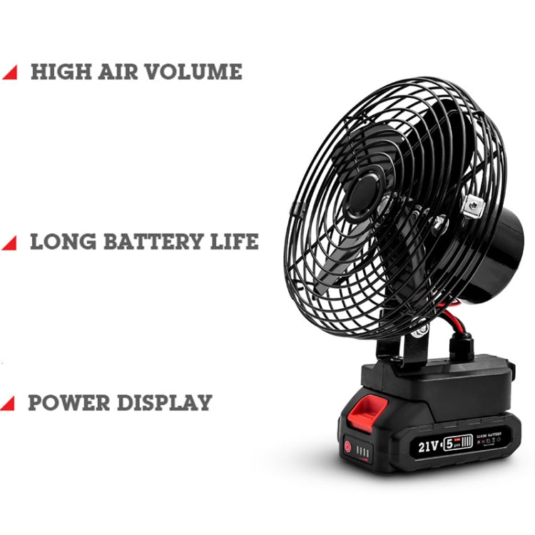 HILDA Portable Powerful Fan Outdoor Hair Dryer, With EU Plug Adaptor, Style: 8 inch With 2 Battery (1500mAh) - Electric Fans by HILDA | Online Shopping UK | buy2fix