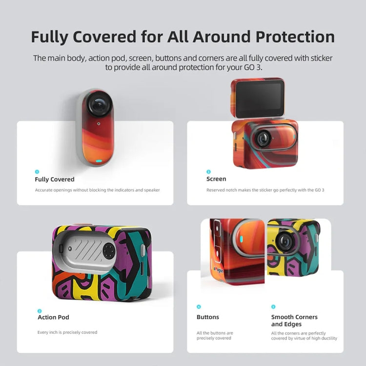 For Insta360 GO 3 / GO 3S AMagisn Body Sticker Protective Film Action Camera Accessories, Style: Graffiti - Protective Film & Stickers by aMagisn | Online Shopping UK | buy2fix