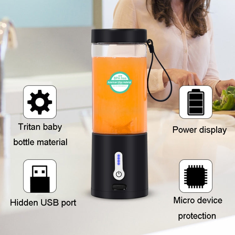 Portable Multifunctional USB Rechargeable Juice Extractor Cup Mini Electrical Juicer(Black) - Electric juicers by buy2fix | Online Shopping UK | buy2fix