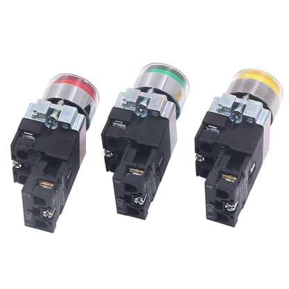 CHINT NP2-BW3362/220V 1 NC Pushbutton Switches With LED Light Silver Alloy Contact Push Button - Car Switches by CHINT | Online Shopping UK | buy2fix