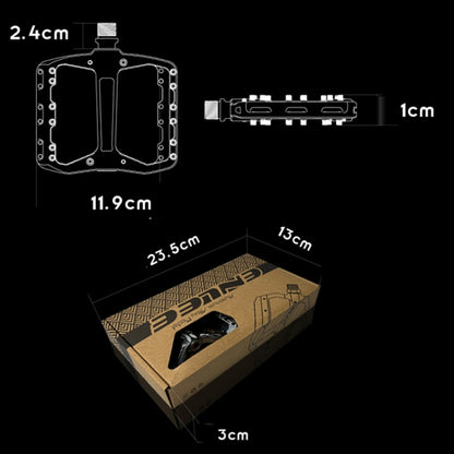 ENLEE R5 1pair Mountain Bike Pedals Bicycle Cycling Wider Non-Slip Footrest Bearing(Black) - Pedals by ENLEE | Online Shopping UK | buy2fix