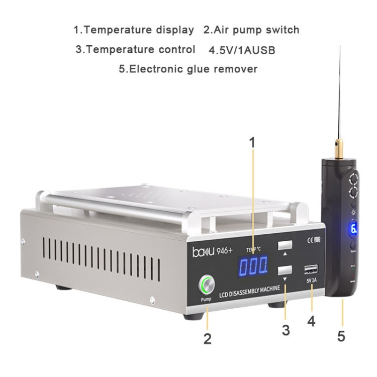 Baku BA-946+ 9 Inch 450W Phone Screen Separator With Electronic Glue Remove 110V US Plug - Separation Equipment by Baku | Online Shopping UK | buy2fix