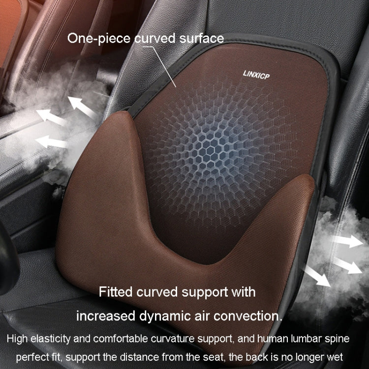 LINXICP 3 In 1 Car Seat Lumbar Cushion Summer Special Memory Foam Breathable Car Back Pad(Black) - Seat Accessories by LINXICP | Online Shopping UK | buy2fix