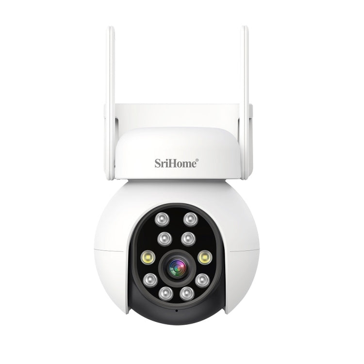 SriHome SH052B Wifi 5MP Wireless PTZ IP AI Auto Tracking Sound&Light Alarm Starlight Color Night Vision Outdoors Surveillance Camera, Plug: EU - Dome Camera by SriHome | Online Shopping UK | buy2fix