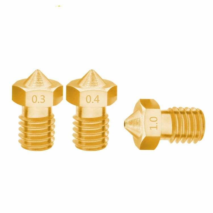 8 PCS Bugatti 3D Printer Accessories E3D-V5 V6 Nozzle M6 Thread Consumables Hot Nozzle, Size:1.75/0.6mm - Consumer Electronics by buy2fix | Online Shopping UK | buy2fix