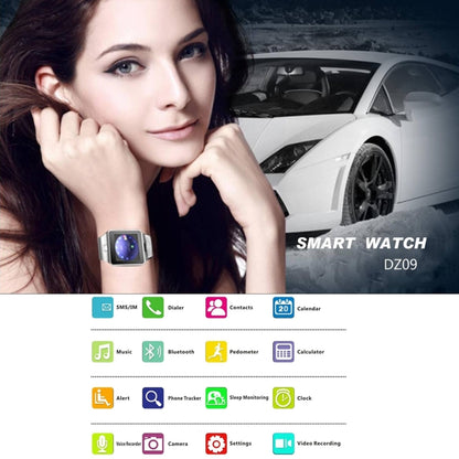 DZ09 1.56 inch Screen Bluetooth 3.0 Android 4.1 OS Above Smart Watch Phone with Bluetooth Call & Call Reminder & Sleep Monitor & Pedometer & Sedentary Reminder & Calendar & SMS & Audio and Video Player & Anti-loss Function(Gold) - Smart Watches by buy2fix | Online Shopping UK | buy2fix