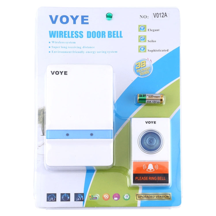 VOYE V012A Home Music Remote Control Wireless Doorbell with 38 Polyphony Sounds (White) - Security by VOYE | Online Shopping UK | buy2fix