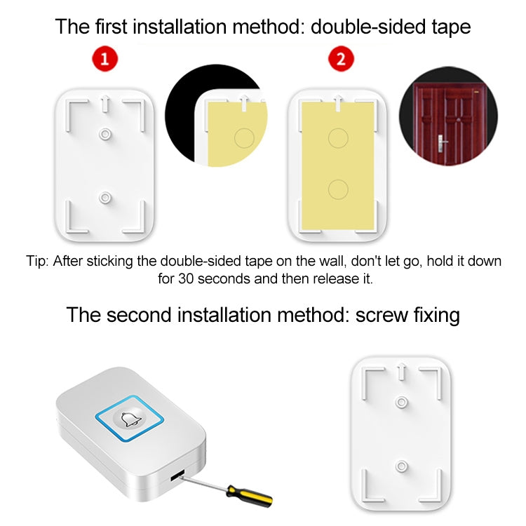 CACAZI C86 Wireless SOS Pager Doorbell Old man Child Emergency Alarm Remote Call Bell, EU Plug(White) - Wireless Doorbell by CACAZI | Online Shopping UK | buy2fix