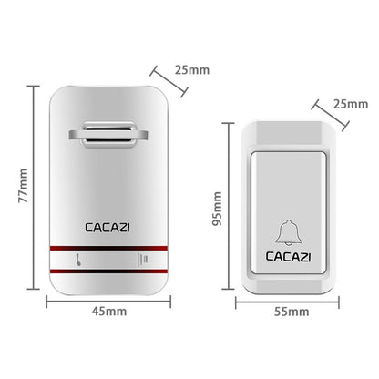 CACAZI V027G One Button Three Receivers Self-Powered Wireless Home Kinetic Electronic Doorbell, UK Plug - Wireless Doorbell by CACAZI | Online Shopping UK | buy2fix