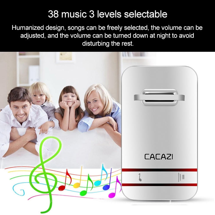 CACAZI V027G One Button Three Receivers Self-Powered Wireless Home Kinetic Electronic Doorbell, UK Plug - Wireless Doorbell by CACAZI | Online Shopping UK | buy2fix