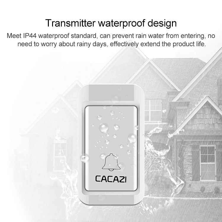 CACAZI V027G One Button Three Receivers Self-Powered Wireless Home Kinetic Electronic Doorbell, UK Plug - Wireless Doorbell by CACAZI | Online Shopping UK | buy2fix