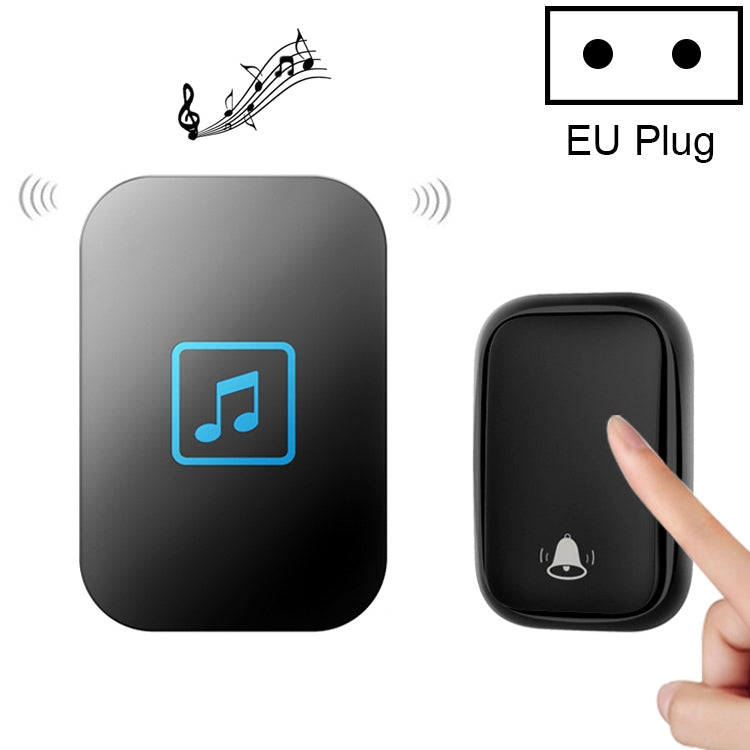 CACAZI FA86 Self-Powered Smart Home Wireless Doorbell, EU Plug(Black) - Wireless Doorbell by CACAZI | Online Shopping UK | buy2fix