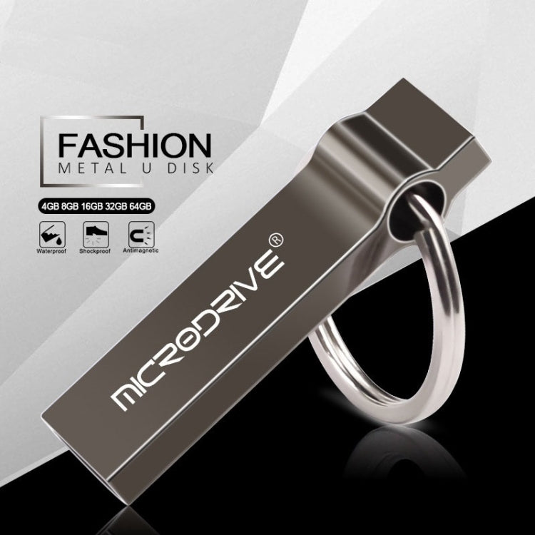 MicroDrive 4GB USB 2.0 Metal Keychain U Disk (Black) - Computer & Networking by MicroDrive | Online Shopping UK | buy2fix