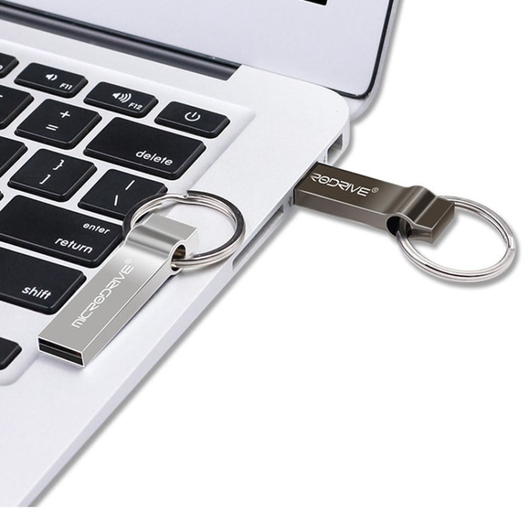 MicroDrive 16GB USB 2.0 Metal Keychain U Disk (Black) - USB Flash Drives by MicroDrive | Online Shopping UK | buy2fix