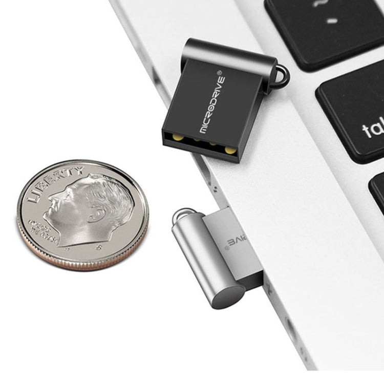 MicroDrive 64GB USB 2.0 Metal Mini USB Flash Drives U Disk (Black) - USB Flash Drives by MicroDrive | Online Shopping UK | buy2fix